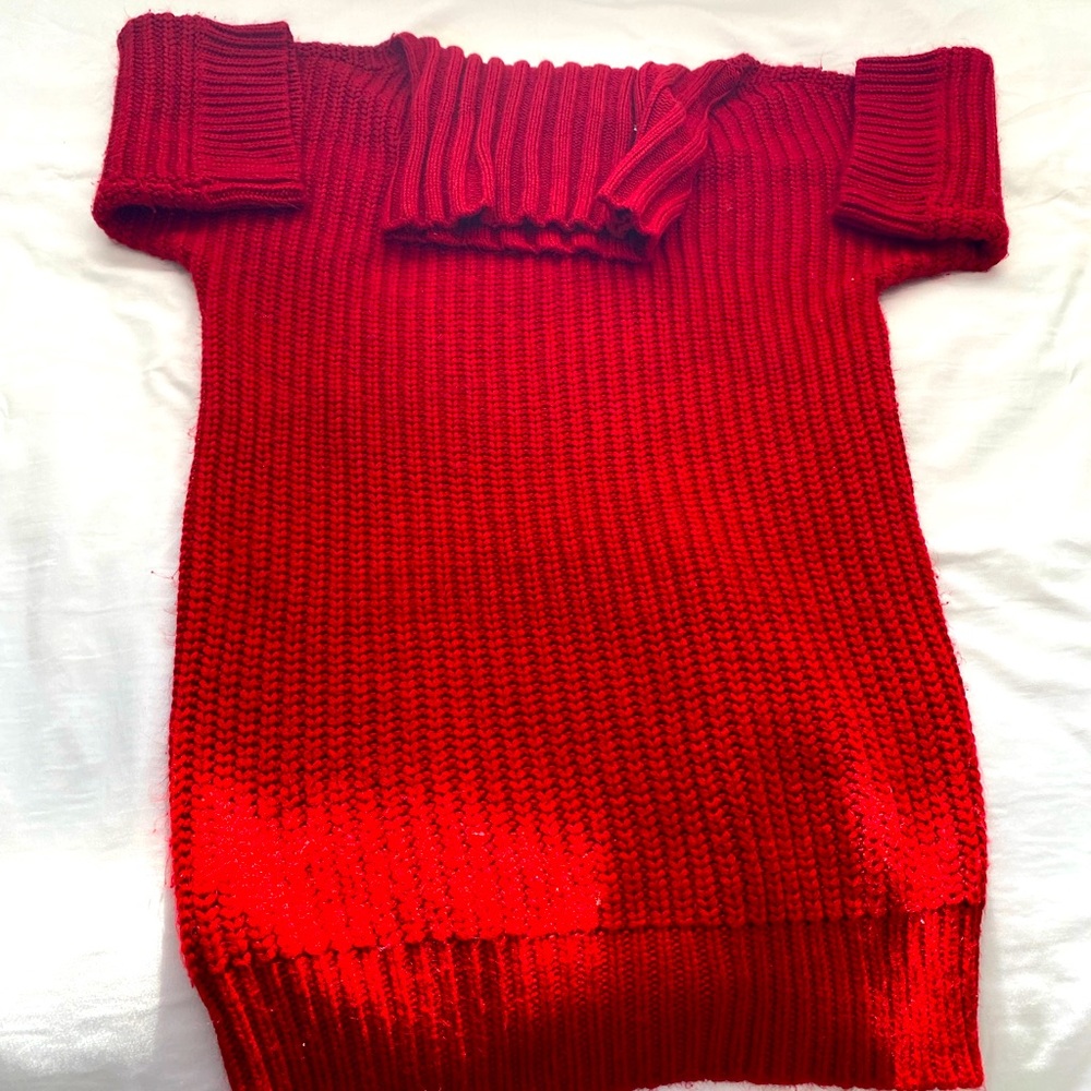 Red sweater dress